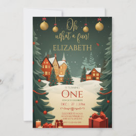 Invitación Oh Qué Divertidos Navidades del primer cumpleaños