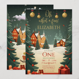 Invitación Oh Qué Divertidos Navidades del primer cumpleaños