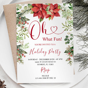 Invitación Oh Qué Divertidos Navidades Fiesta de Fiesta Verde