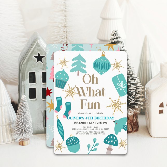 Invitación Oh Qué Divertidos Navidades Motifs Green Birday (Subido por el creador)