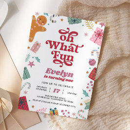 Invitación Oh Qué Divertidos Navidades Pink Birday