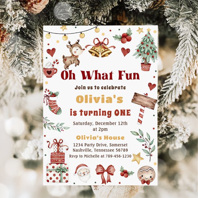 Invitación Oh Qué Divertidos Navidades Santa Reindeer Cumplea (Subido por el creador)