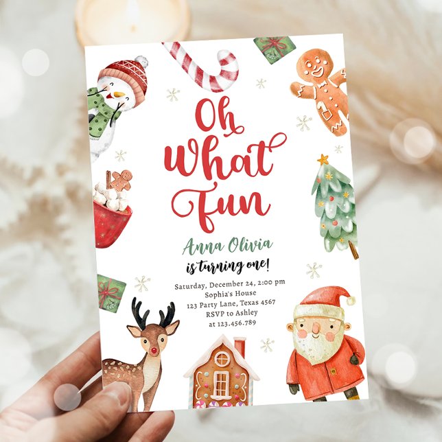 Invitación Oh Qué Fiesta de Vacaciones de Navidad Cumpleaños  (Subido por el creador)