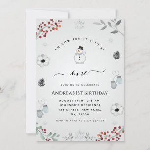 Invitación Oh Qué Fiesta divertido de invierno de Snowman pri