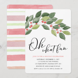 Invitación Oh Qué Navidades de acuarela divertidos Navidades 