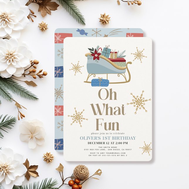 Invitación Oh Qué Navidades Divertidos Blue Sleigh Primer Cum (Subido por el creador)