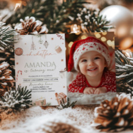 Invitación Oh Qué Navidades Divertidos Foto De Primer Cumplea