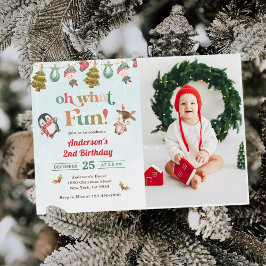 Invitación Oh Qué Navidades Divertidos Invierno Foto de Segun