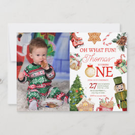 Invitación Oh Qué Navidades Divertidos Invierno Primer Cumple
