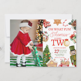 Invitación Oh Qué Navidades Divertidos Invierno Segundo Cumpl