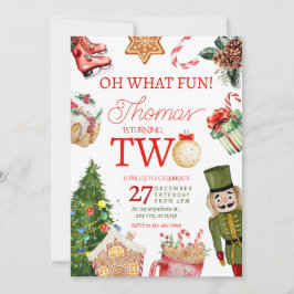 Invitación Oh Qué Navidades Divertidos Invierno Segundo Cumpl