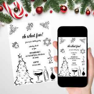 Invitación Oh Qué Navidades Divertidos, Navidades Dados La Ma