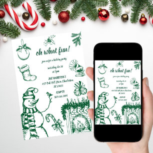 Invitación Oh Qué Navidades Divertidos, Navidades Dados La Ma