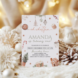 Invitación Oh Qué Navidades Divertidos Primer Cumpleaños