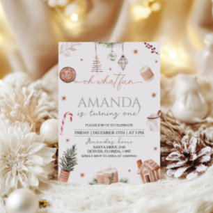 Invitación Oh Qué Navidades Divertidos Primer Cumpleaños