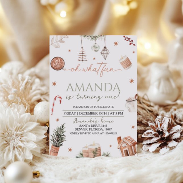 Invitación Oh Qué Navidades Divertidos Primer Cumpleaños (Subido por el creador)