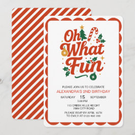 Invitación Oh Qué Navidades Retro Divertidos Cumpleaños