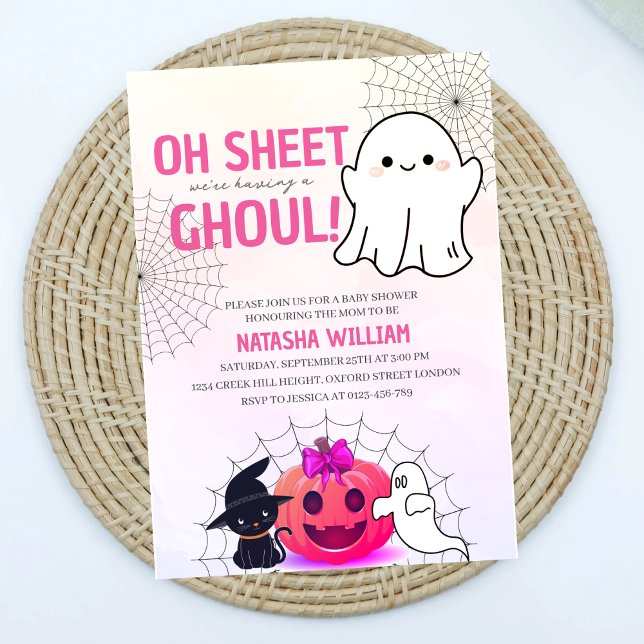 Invitación Oh Sheet It's a Ghoul Baby Shower Invitation (Subido por el creador)