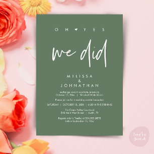 Invitación Oh sí lo hicimos, baile de la cena de la recepción