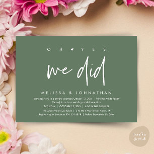 Invitación Oh sí lo hicimos, baile de la cena de la recepción