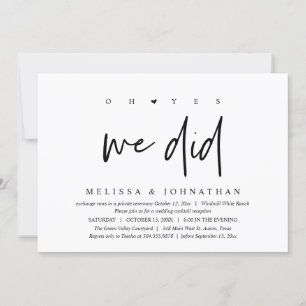 Invitación Oh sí lo hicimos, baile de la cena de la recepción