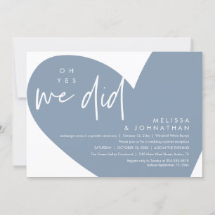 Invitación Oh sí lo hicimos, cena de recepción de bodas moder