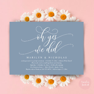 Invitación Oh sí, lo hicimos, cena y fiesta de boda moderna