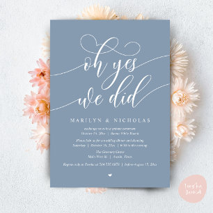 Invitación Oh Sí, Lo Hicimos, Fiesta de Cena de Boda Fugaz