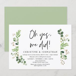 Invitación Oh sí, lo hicimos, fiesta de fuga de novios