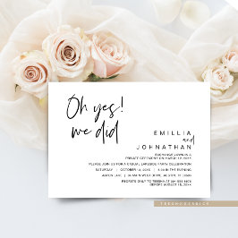 Invitación Oh sí, lo hicimos, huida de novios