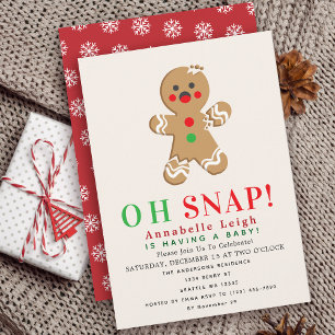 Invitación ¡Oh Snap! Baby Shower Gingerbread Cookie Holiday