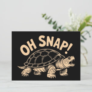 Invitación Oh Snap Chiste Divertido Sarcástico Tortuga Morded