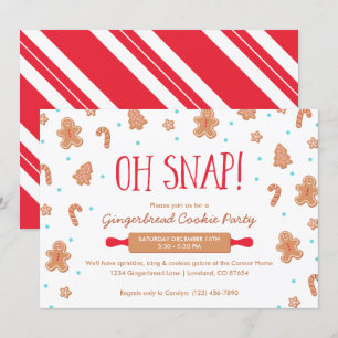 Invitación "¡Oh Snap!" Fiesta de Navidades de la cookie de Gi