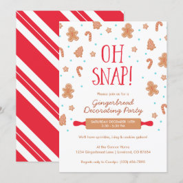 Invitación "¡Oh Snap!" Fiesta de Navidades de la cookie de Gi