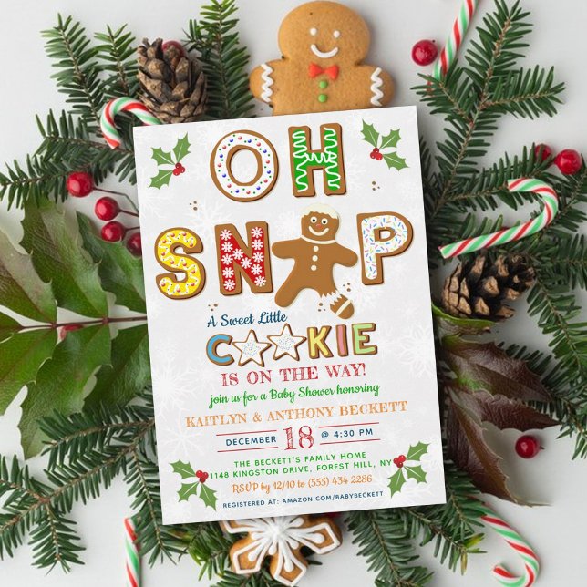 Invitación ¡Oh Snap! Gingerbread Cookie Baby Shower (Subido por el creador)