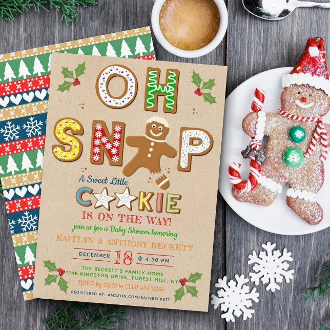 Invitación ¡Oh Snap! Gingerbread Cookie Baby Shower (Subido por el creador)