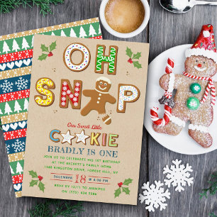 Invitación ¡Oh Snap! Gingerbread Cookie Cualquier Cumpleaños