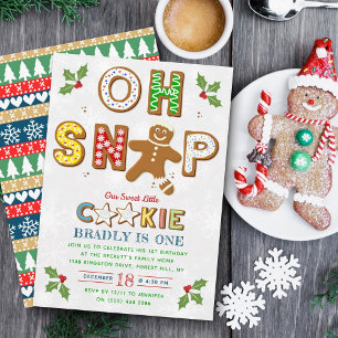 Invitación ¡Oh Snap! Gingerbread Cookie Cualquier Cumpleaños 