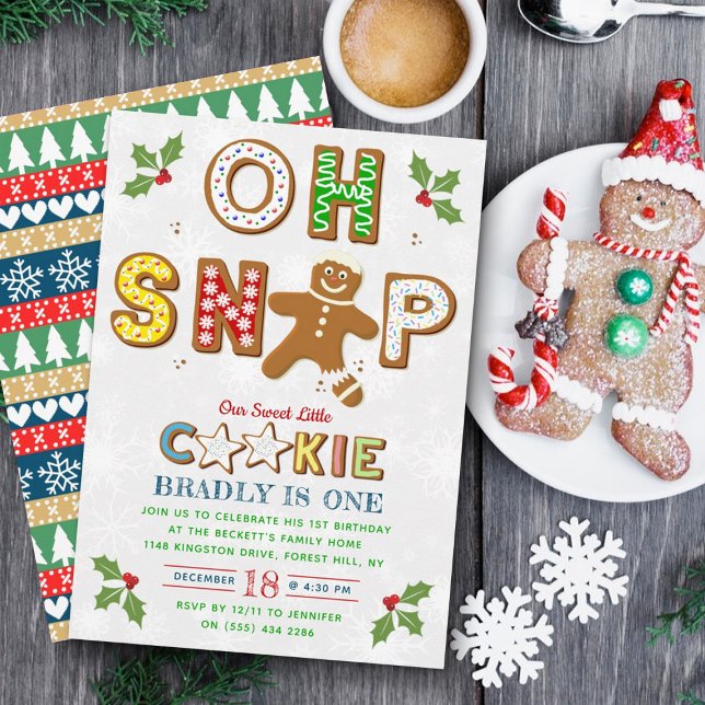 Invitación ¡Oh Snap! Gingerbread Cookie Cualquier Cumpleaños  (Subido por el creador)