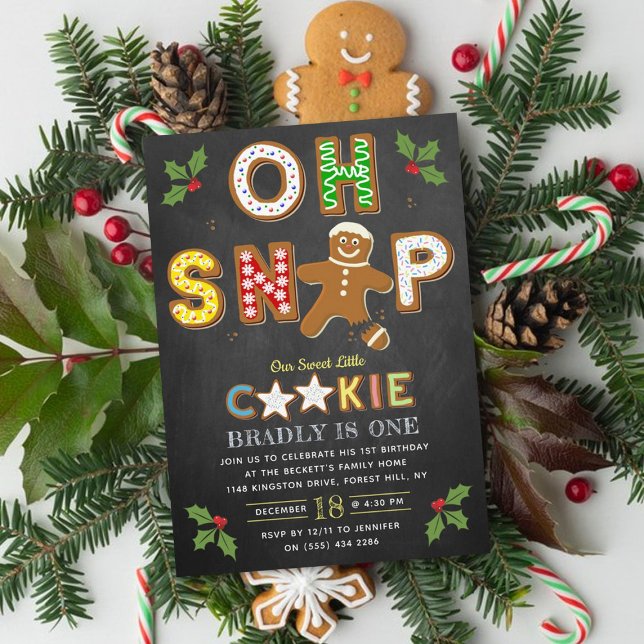 Invitación ¡Oh Snap! Gingerbread Cookie Cualquier Cumpleaños  (Subido por el creador)