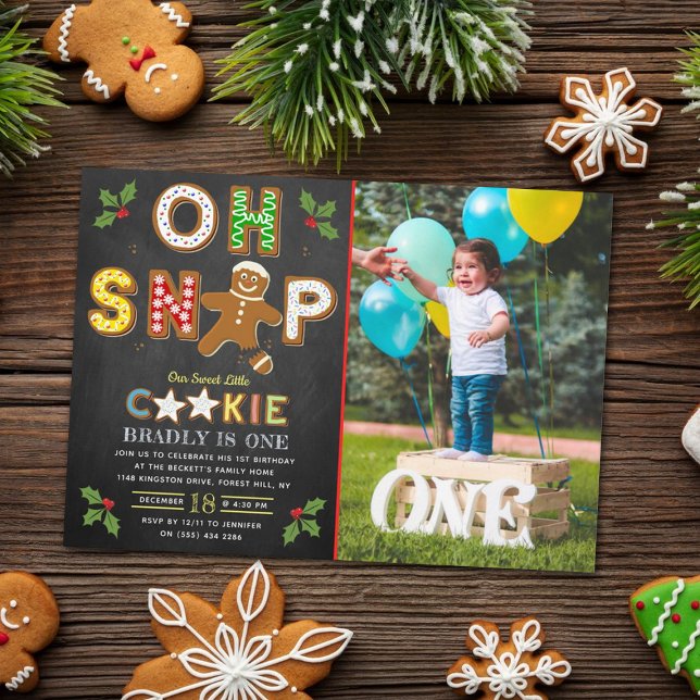Invitación ¡Oh Snap! Gingerbread Cookie Cualquier Edad Foto D (Subido por el creador)