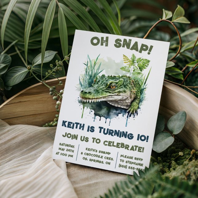 Invitación ¡Oh Snap! Ligador, fiesta de cumpleaños de cocodri (Subido por el creador)