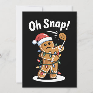 Invitación Oh Snap Navidad Hombre de Jengibre Luces Sombrero