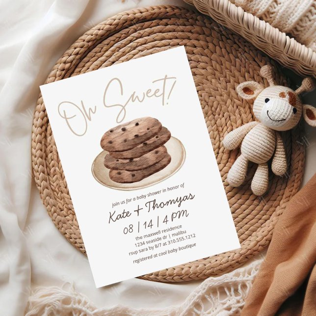 Invitación Oh Sweet | Baby Shower Neutral de postre de cookie (Subido por el creador)