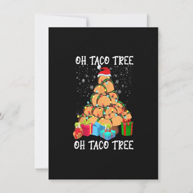 Invitación Oh Taco Tree Mexican Food Taco Lover Navidades Xma (Anverso)