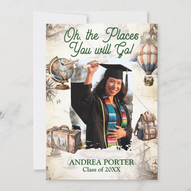 Invitación Oh, The Places You Will Go Graduation Party (Anverso)