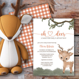 Invitación Oh venado género neutro en la ducha de bebé en el 