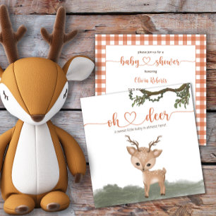 Invitación Oh venado género neutro en la ducha de bebé en el 