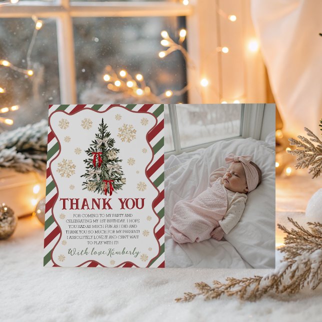 Invitación Oh What Fun Birthday Thank You Photo Card (Subido por el creador)