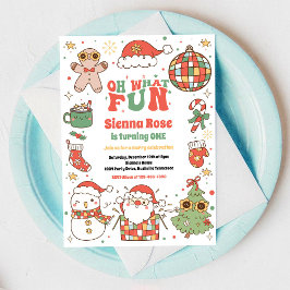 Invitación Oh What Fun Christmas Birthday Invitation